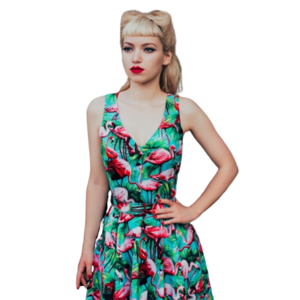 flamingo retro midi dress size extra small xs 4